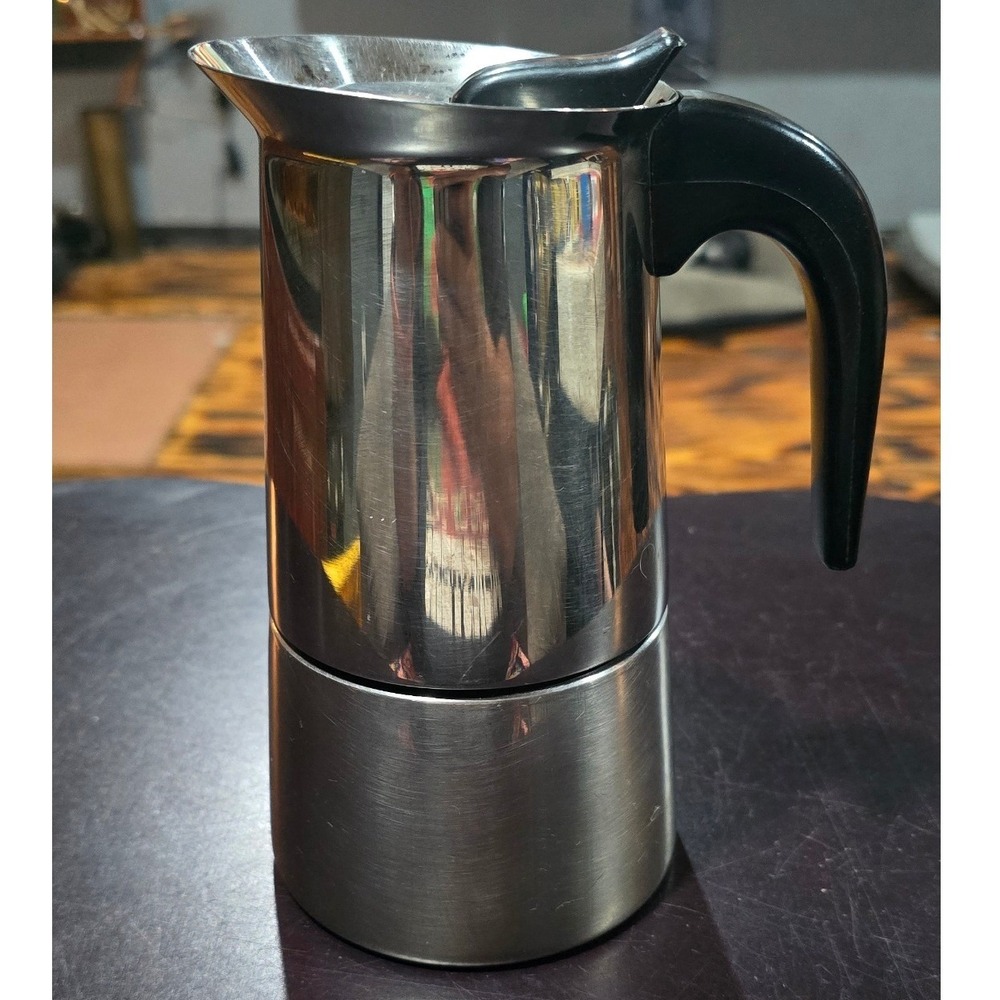 GB Guido Bergna Italy 18/10 Stainless Steel Stovetop Espresso Moka PotMaker 2cup